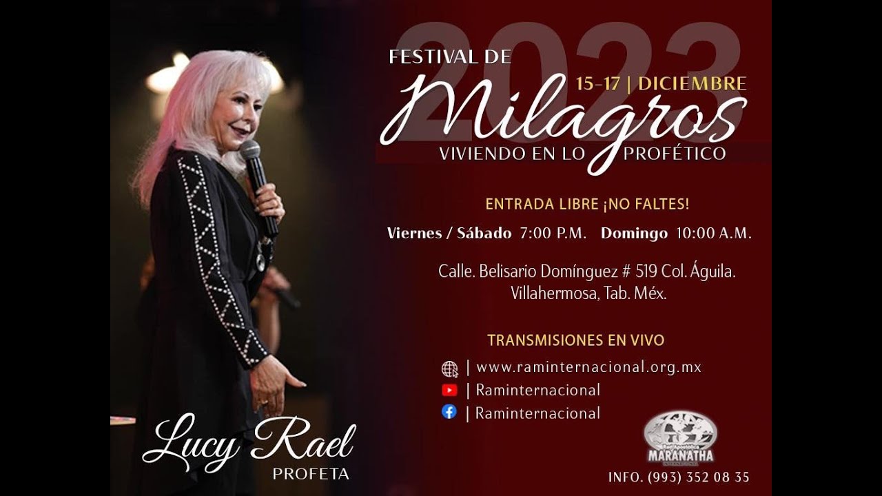 Profeta Lucy Rael - Festival de Milagros 2023 / Domingo - YouTube