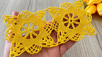 CROCHET NEW DESIGN and Incredible Square Lace Motif Runner, Blouse, Shawl Pattern