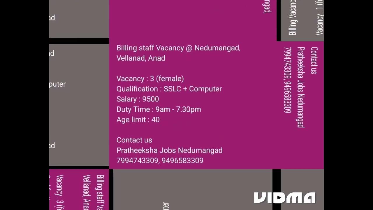 URGENT JOB VACANCIES TRIVANDRUM NEDUMANGAD KATTAKKADA ABROAD YouTube urgent-job-vacancies-trivandrum-nedumangad-kattakkada-abroad-youtube