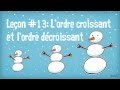 Capsule 13 lordre croissant et lordre dcroissant