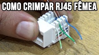 Como crimpar cabo de rede RJ45 fêmea  keystone / jack de rede