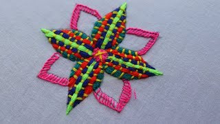 Hand Embroidery ।।  Unique embroidery Design for checkered flower stitch ।। ABC handicrafts