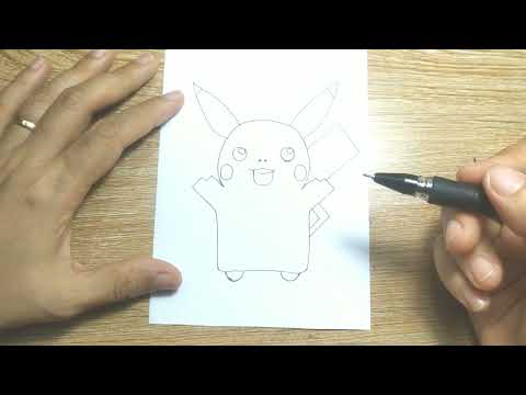 Hướng dẫn bé vẽ Pikachu đơn giản/How to draw a Pikachu