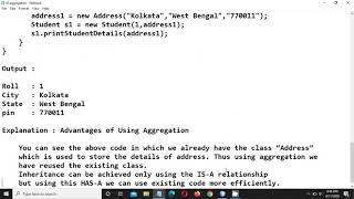 AGGREGATION IN JAVA
