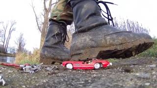 Army Boots Crushes Toy Cars