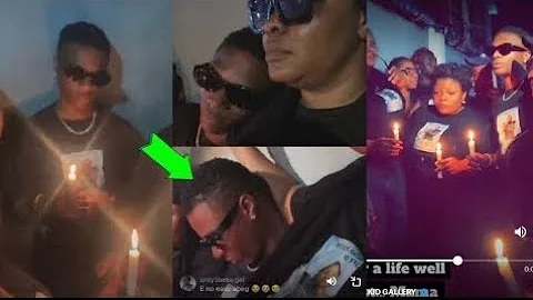 Wizkid in Deeply Tears at his late Mom candle light pray for wizkid