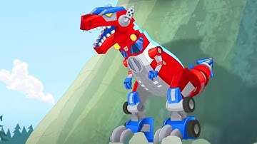 Dinosaurio Optimus | Dibujos animados para niños | Transformers Rescue Bots