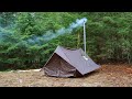 Hot Tent Camping in the Rain