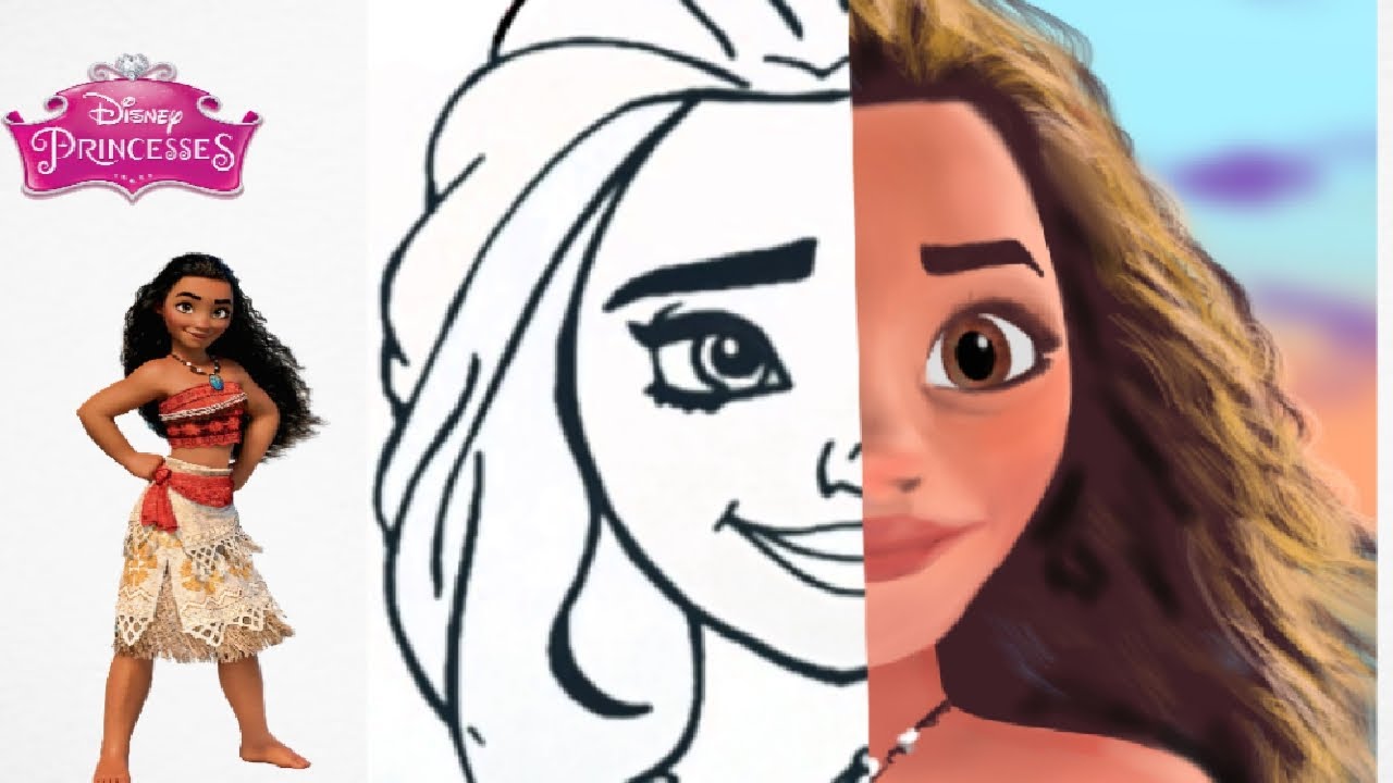 Vaiana di Oceania: Disegna e Colora la Principessa delle onde!, image size:1280x720