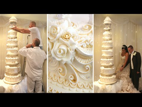 CAKE DECORATING TECHNIQUES - HOW TO DECORATE GIANT WEDDING CAKES - David Cakes Royal Icing Tutorials