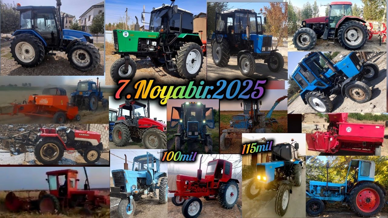 Arzon Traktorla 7.Noybir.2025 Mtz T28 T40 Jatka Mini Tractor New Holland Mx-135 Kir-1.5 Z-511 T-25.