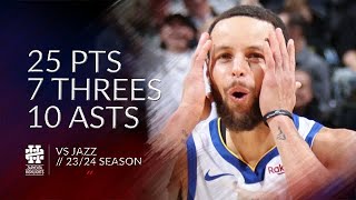 Stephen Curry 25 pts 7 threes 10 asts vs Jazz 23/24 season
