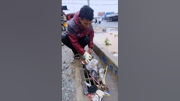 Unclogging Sewer Drain by Plastic #real #satisfying #remove #shorts #cleaning #unclog