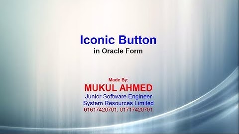 Iconic and Animated Button in Oracle Form