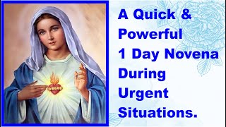 QUICK AND POWERFUL NOVENA ON URGENT SITUATIONS  One Day Novena