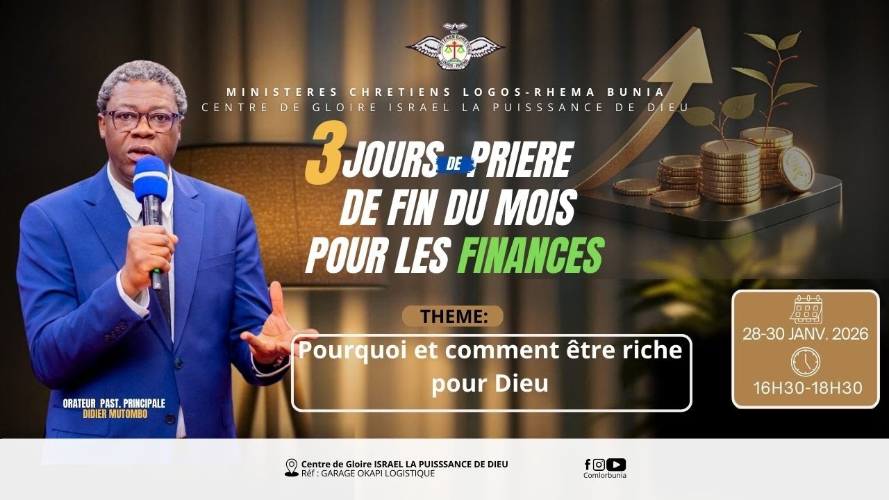3 JOURS DE PRIERE DE FIN DU MOIS POUR LES FINANCES (POURQUOI ET COMMENT ETRE RICHE POUR DIEU)