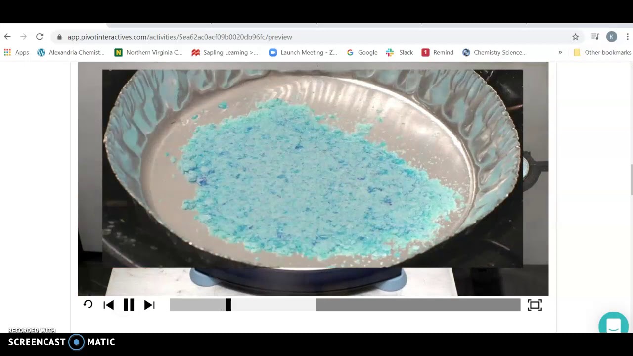 Stoichiometry With Hydrates Pivot Interactives Youtube