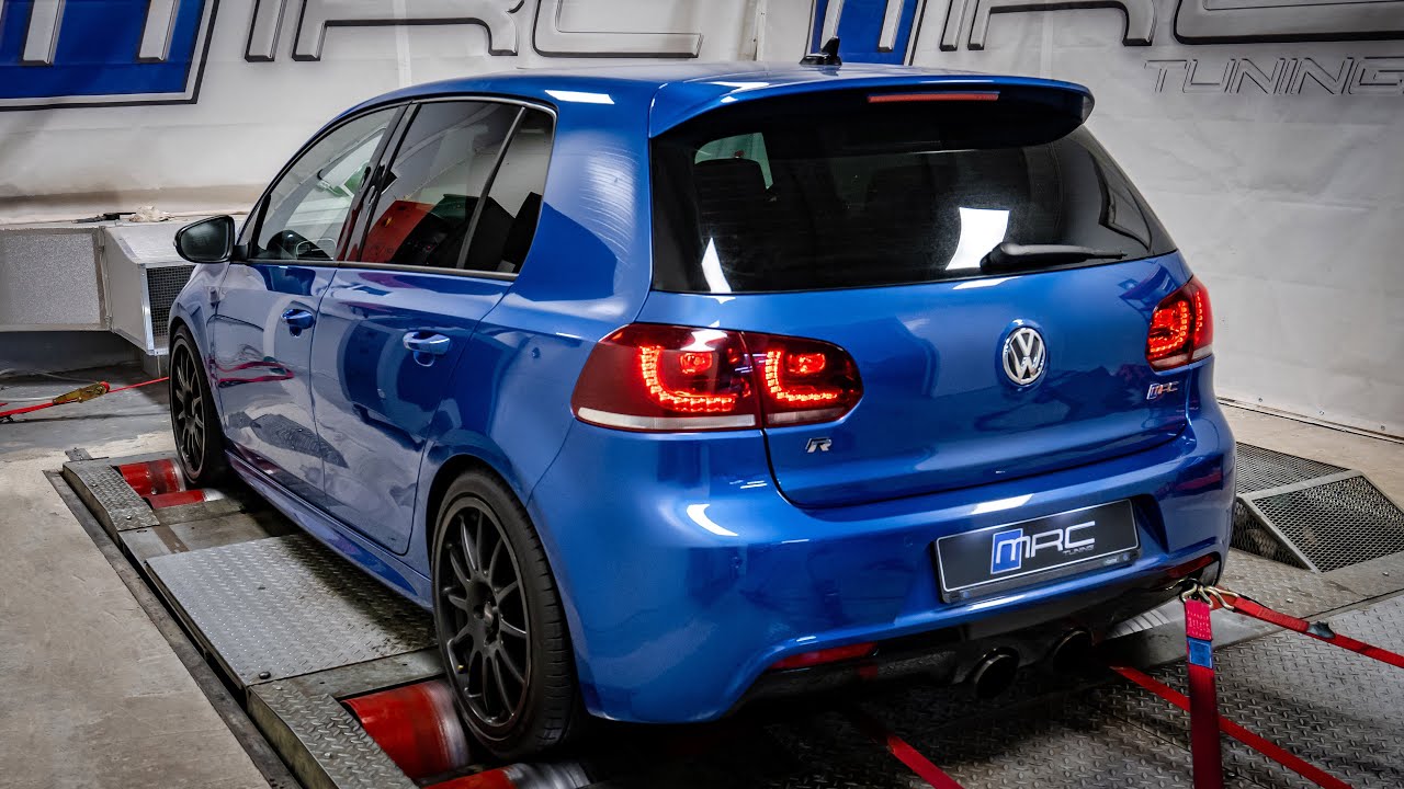 VW Golf 6 R - MRC Stage 2+ with switchable pops&bangs - YouTube