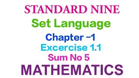 9th Maths | Ch-1 Set Language | Exercise 1.1 Sums 5 | TN 9th Maths Chapter 1 Exercise Sums
