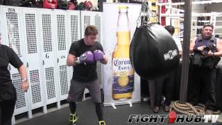 Saul "Canelo" Alvarez vs. Josesito Lopez: Canelo hits the uppercut bag screenshot 4