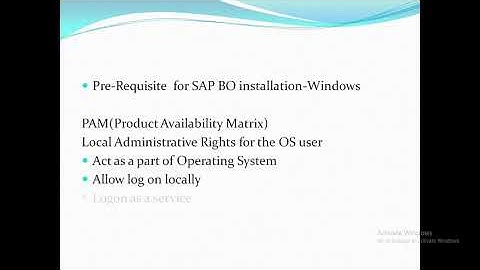Pre requisites for BO install : SAP BO Admin Interview Question-Part-4