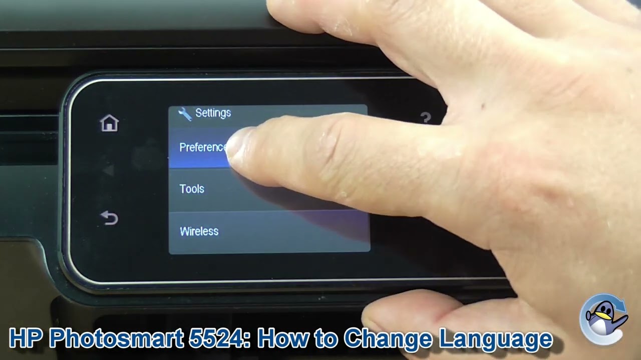 Kompliment nærme sig Dyrke motion HP Photosmart 5524: How to Change the Language - YouTube