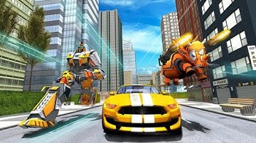 Rhino Robot Transformaing City Crime Battle Andoid Gameplay