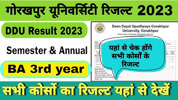 ddu ba 3rd year result 2023 | ba 3rd year result 2023 ddu | ddu university ba final year result 2023