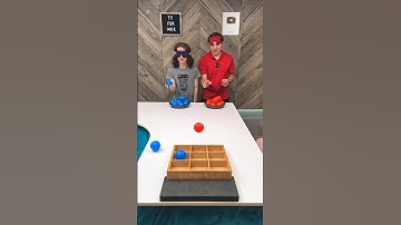 Can She Win Blindfolded? 😎 Tic-Tac-Toe 🔴 Ball Toss! 🔵