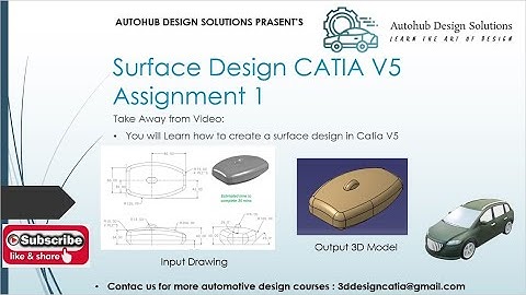 Catia Surfacing Assignment 1| Catia V5| Surface Design| Automotive Design| Surface Design |