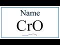 Chromium Compounds and Ionic Charges