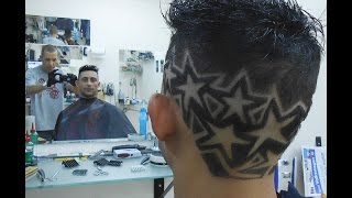 corte de cabelo masculino com estrela