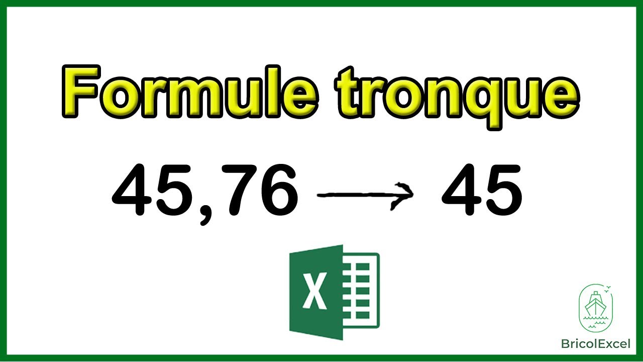 Comment tronquer un nombre formule (fonction tronque sur excel) YouTube