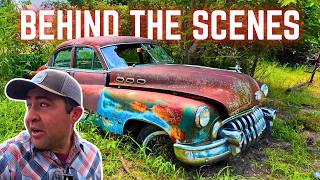 Driving Through Rain, Hail, Floods, & Mud to Rescue These Old Cars Out of a Field!