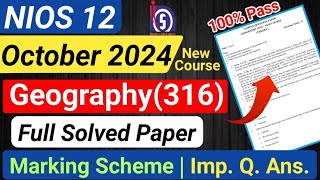 nios class 12 geography question paper solved new course