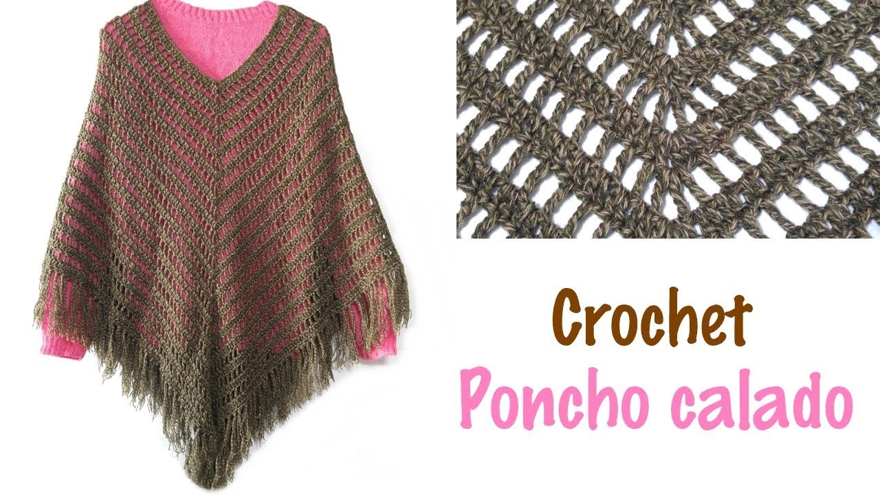 Mayo Distante Fiesta Poncho calado a crochet - YouTube