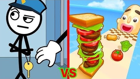 Sandwich Run 3DVs Thief Puzzle 3D 🍎🍑🏀🔵 All Levels Game Mobile Walkthrough iOS, maxlevel game 2025🥰🥰🥰