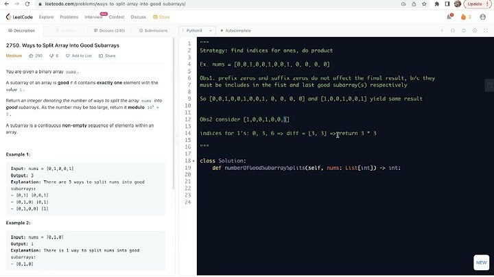 leetcode 2750. Ways to Split Array Into Good Subarrays - product of relative id positions of 1s
