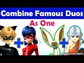 Draw 2 Famous Characters as One - Character Duos Mashup Art Challenge | Miraculous Avatar | Mei Yu