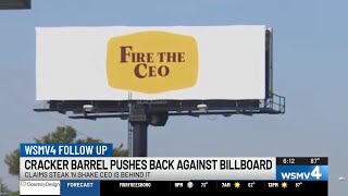 Cracker Barrel pushes back against ‘Fire the CEO’ billboard put up by Steak ‘n Shake’s CEO in Nas...