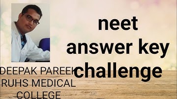 Neet official answer key challenge