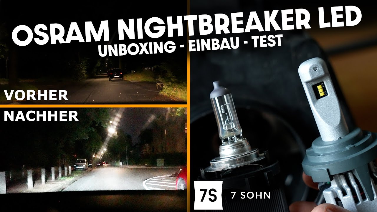 UNBOXING + EINBAU + TEST 2021 OSRAM Nightbreaker LED Golf 6 & 7 + Polo -  Halogen H7 Ersatz 