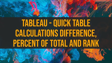 Tableau - Quick Table Calculations Difference, Percent of Total and Rank