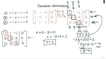 LinAlg 1.2 Gaussian vs Gauss-Jordan elimination; row-echelon vs reduced row-echelon form (rref)