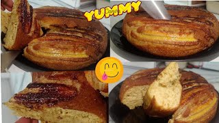 NO OVEN.BANANA upside down CAKE..,, simple Fast, yummy 😋