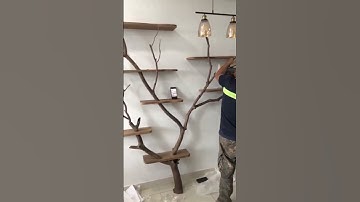DIY Tree Shaped Bookshelf Bookcase ideas wall mount