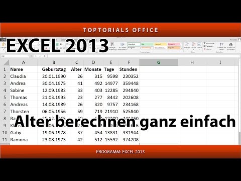 Alter Berechnen in Excel (Jahre, Monate,Tage, Stunden, Minuten)
