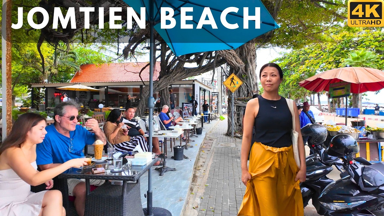 [4K] WALK ALONG JOMTIEN BEACH - PATTAYA, THAILAND2024