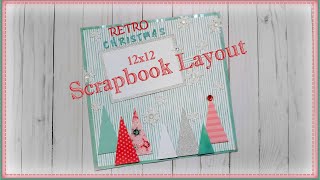 Retro Christmas 12x12 Scrapbook Layout with Inloveartshop