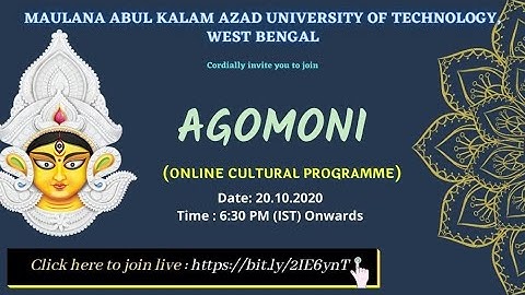 AGOMONI (Online Cultural Programme) (MAKAUT, WB)